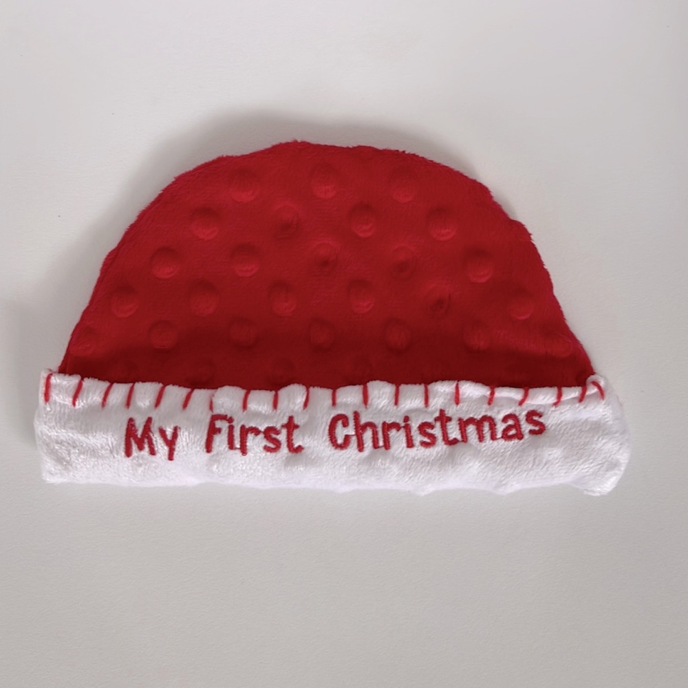 BABY “My First Christmas” Minky Hat